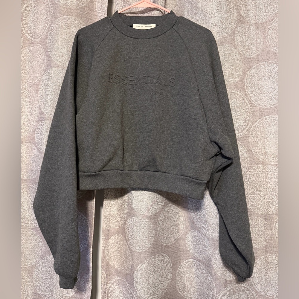 Essentials Embossed Logo Sweatshirt - Charcoal Gray
